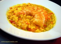 Arroz caldoso con langostinos jumbo